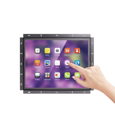 Industrial Metal Open Frame LCD Monitor with 300 cd/m2 Brightness and HDMI VGA DVI Ports