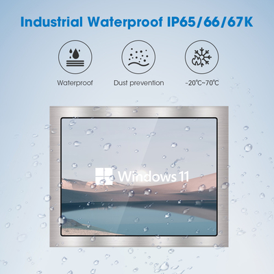 Industrial IP65 Wall Mount Panel PC 4GB DDR3 Memory VESA Mount Windows 10 64GB SSD