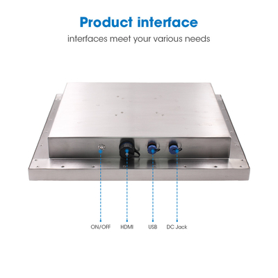 Resolution 1280*1024 Silver Waterproof LCD Monitor 4 3 Aspect Ratio VGA\\DVI\\USB Input