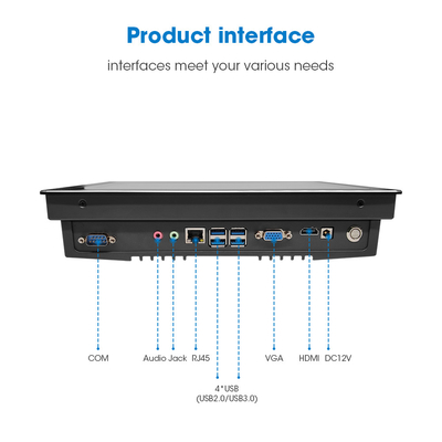 10.1 Inch Embedded Touch Panel PC 12-36V Input Voltage 32G/64G/128G/256G SSD Storage