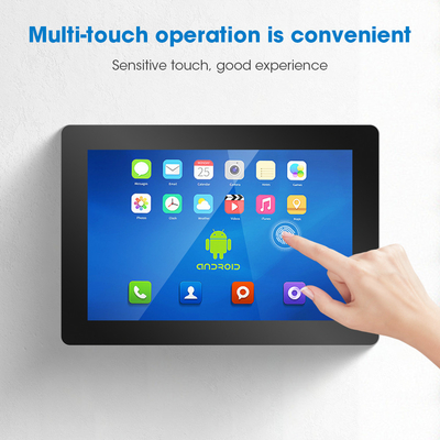 Black Rugged Android Touchscreen Panel PC Font Panel Mount with RS232 and 8G/16G/32 EMMC Storage