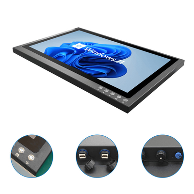Black Stainless Steel Waterproof LCD Monitor with Brightness 1000-1500Nits and VESA Wall Mount/Yoke Installation
