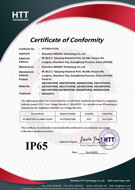 China Shenzhen Innoda Technology Co., Ltd. CN certification